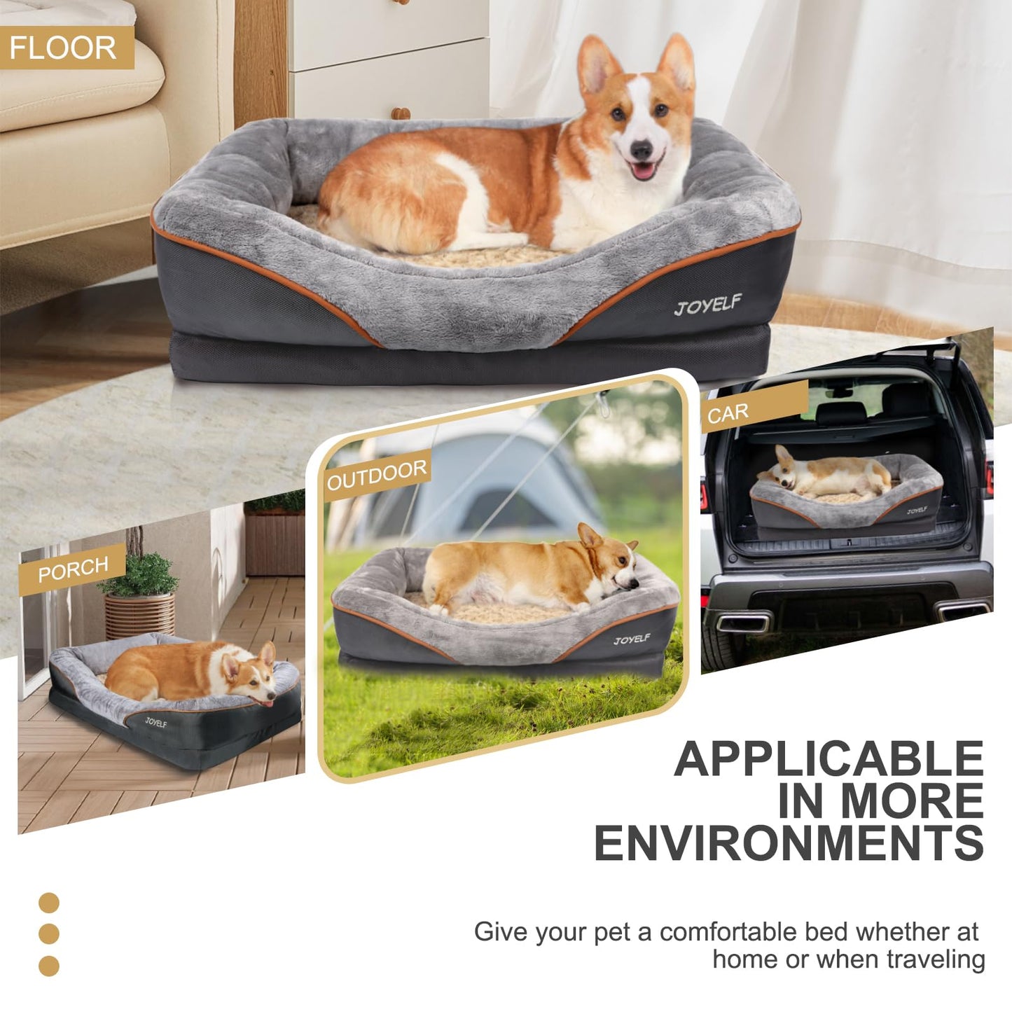 Orthopädische Hundebett, waschbar, mit Quietschspielzeug