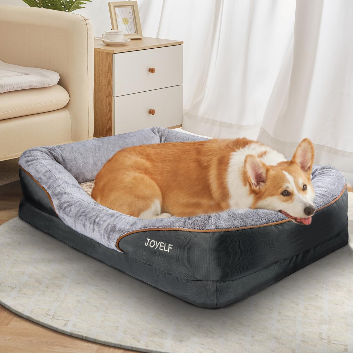 Orthopädische Hundebett, waschbar, mit Quietschspielzeug