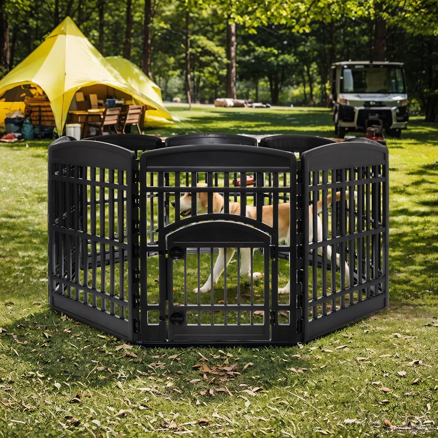 Hundegitter 8-tlg, 90 cm hoch, grau