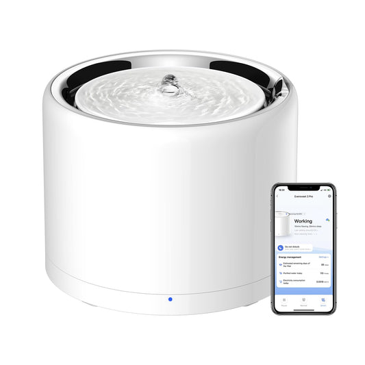 Trinkbrunnen für Haustiere, 1,8L, Edelstahl, App
