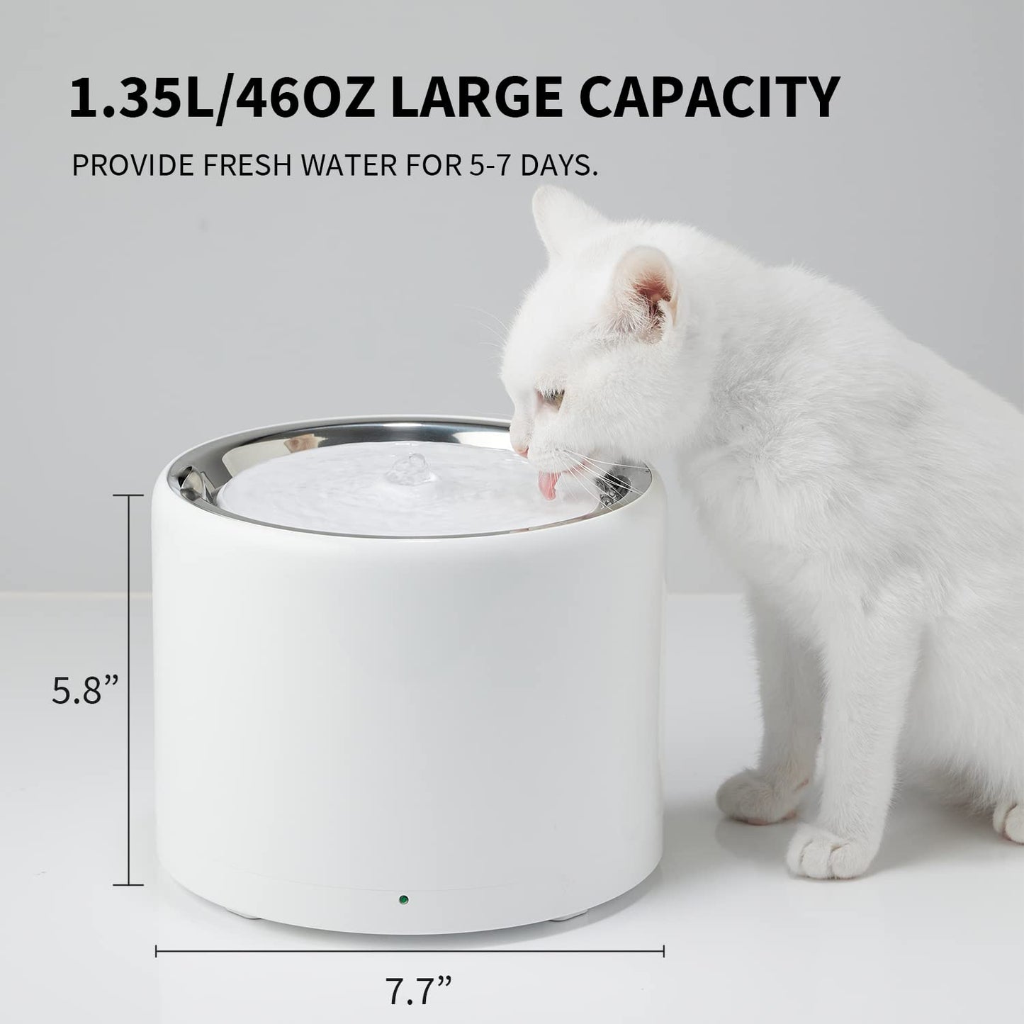 Trinkbrunnen für Haustiere, 1,8L, Edelstahl, App