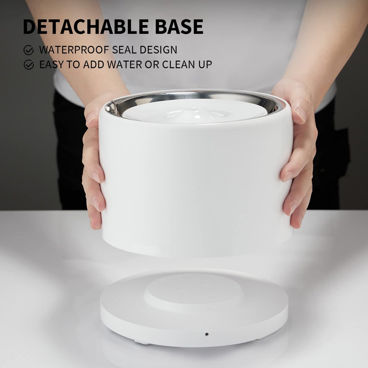 Trinkbrunnen für Haustiere, 1,8L, Edelstahl, App