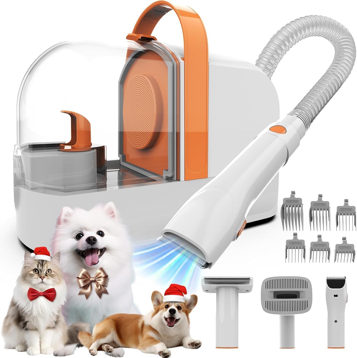 Hundefriseurset mit Staubsauger, 12000Pa, 4-teilig