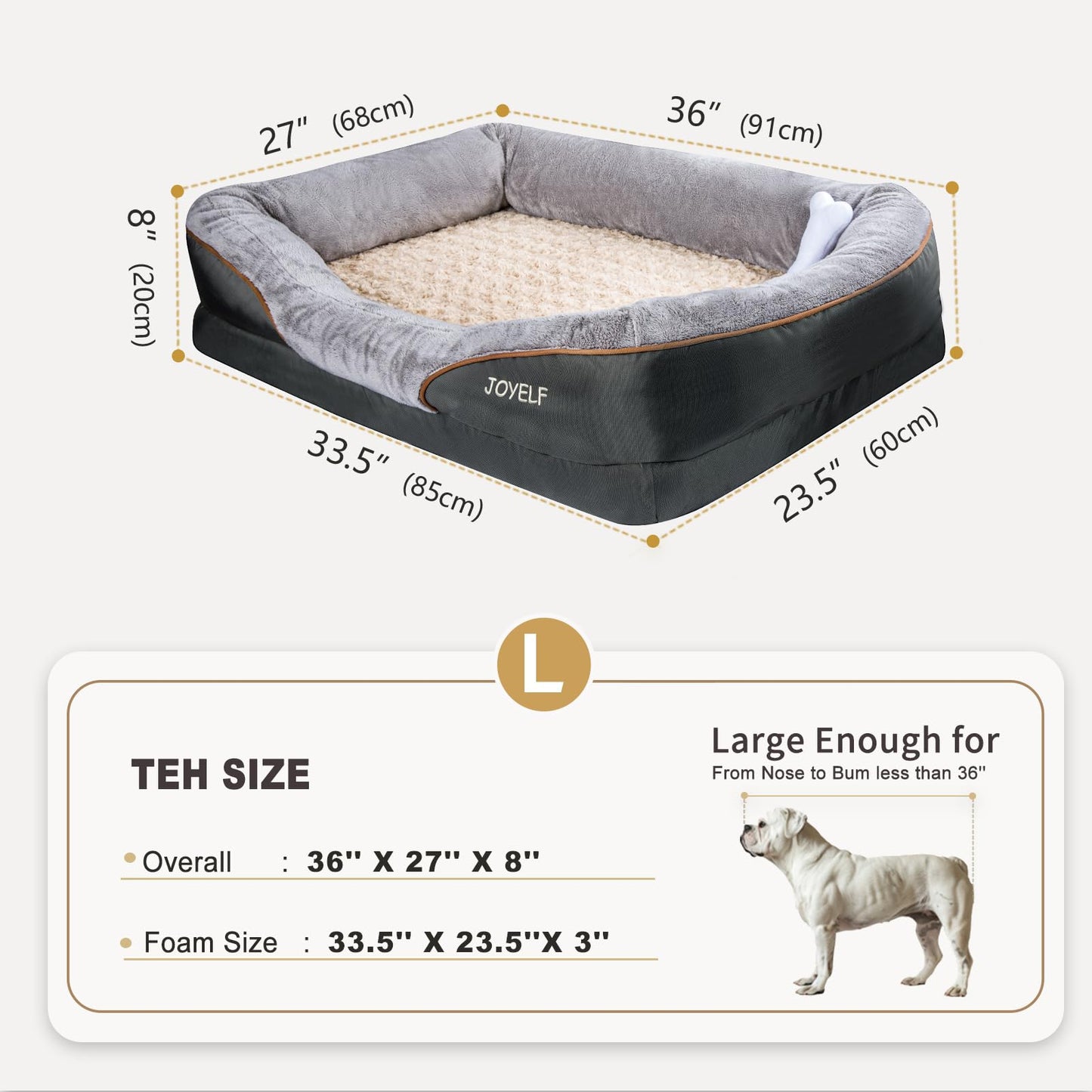 Orthopädische Hundebett, waschbar, mit Quietschspielzeug