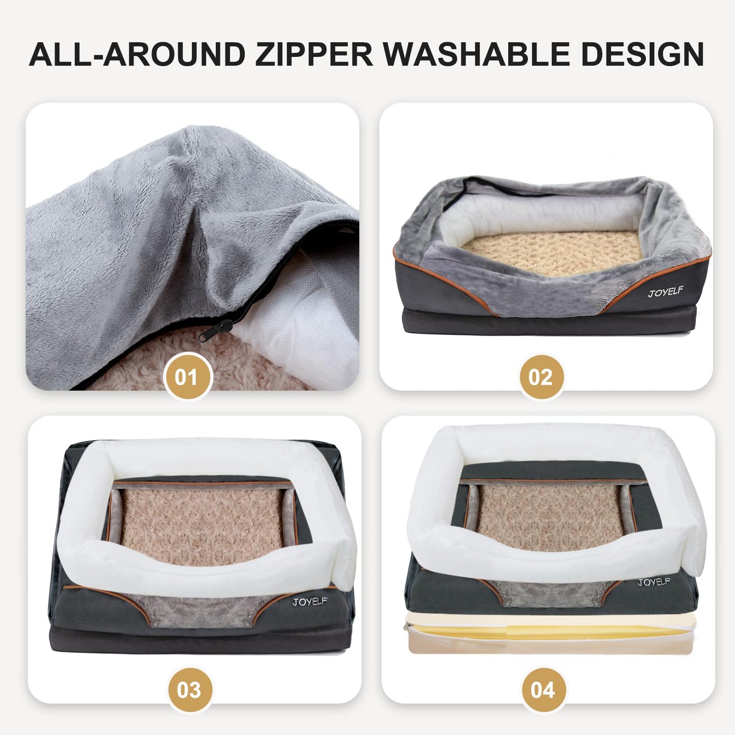 Orthopädische Hundebett, waschbar, mit Quietschspielzeug