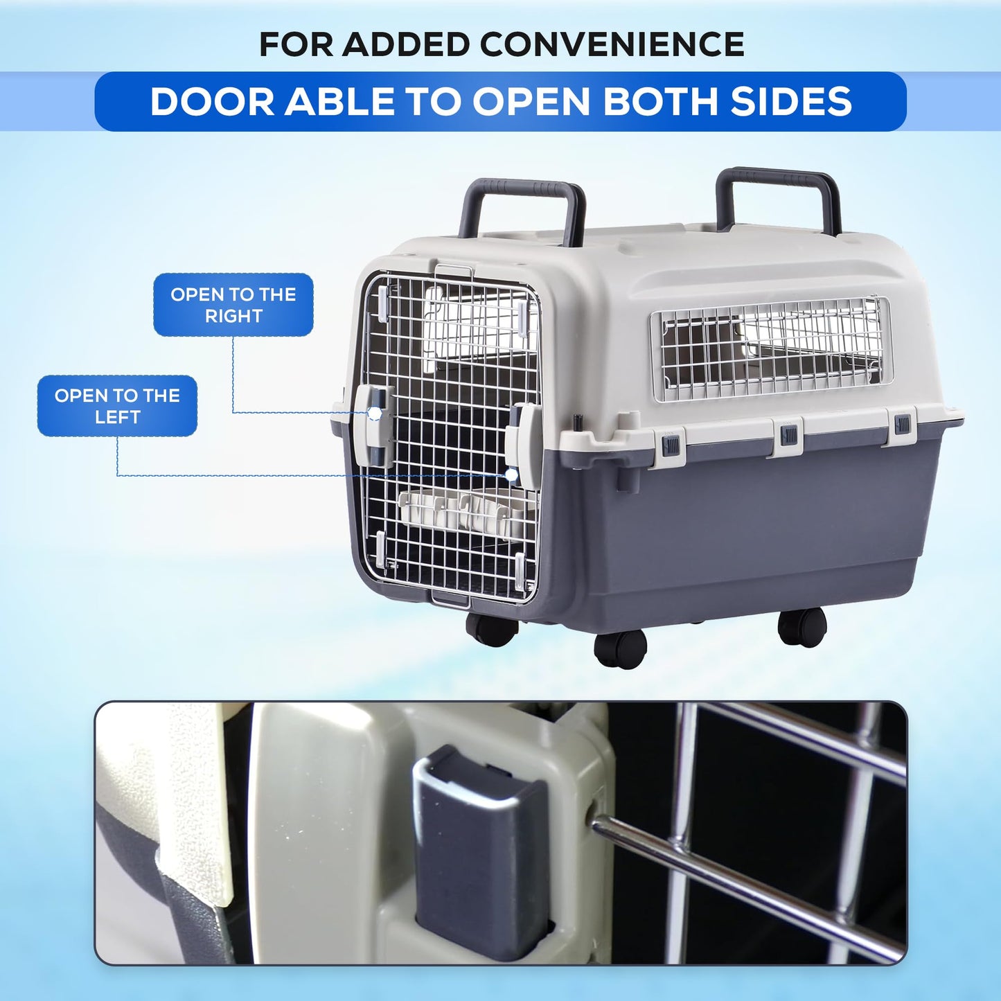 Hunde-Transportbox groß, grau-weiß, 89x61x74 cm