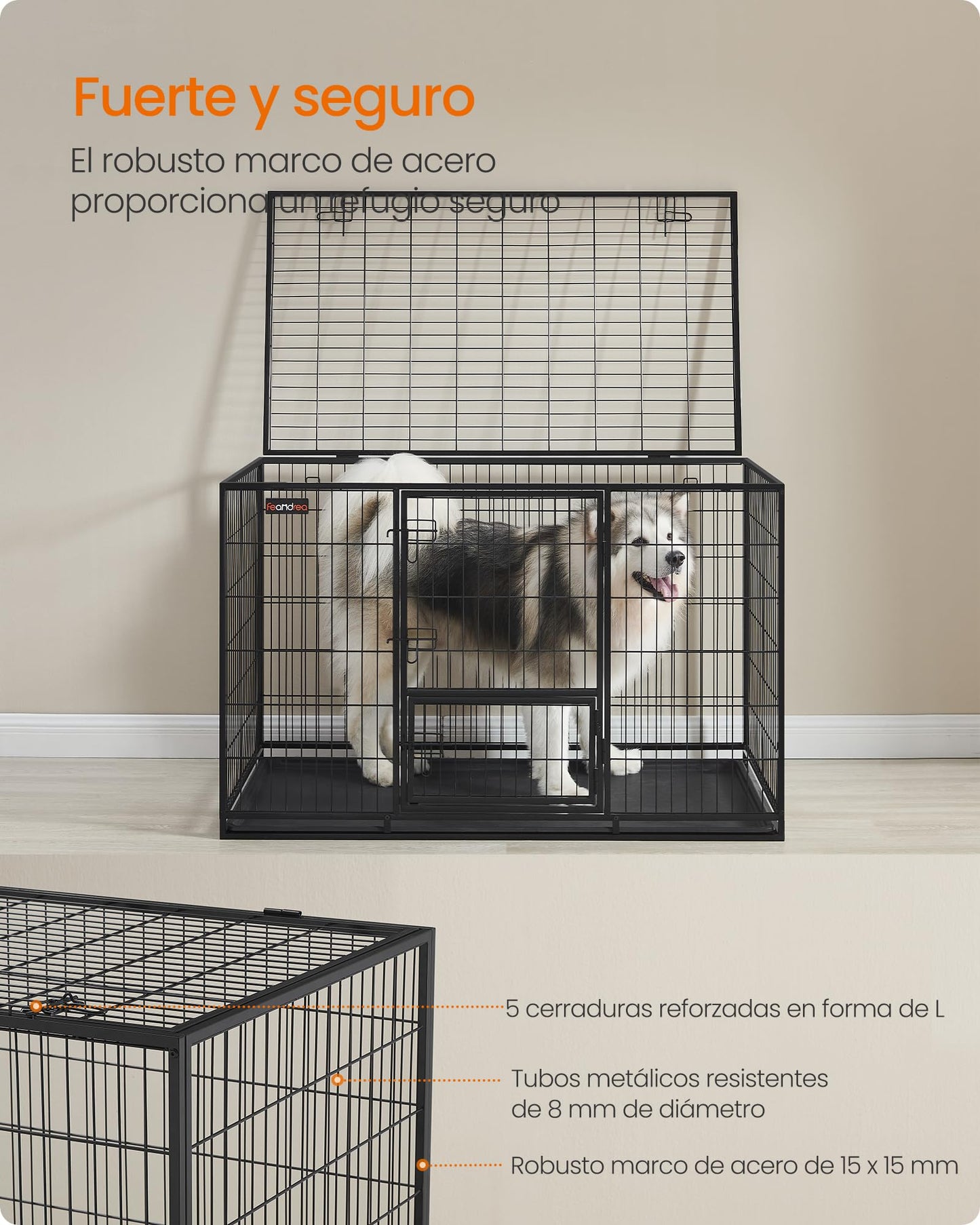 Hundebox XXL, schwarz, 139x79x87 cm