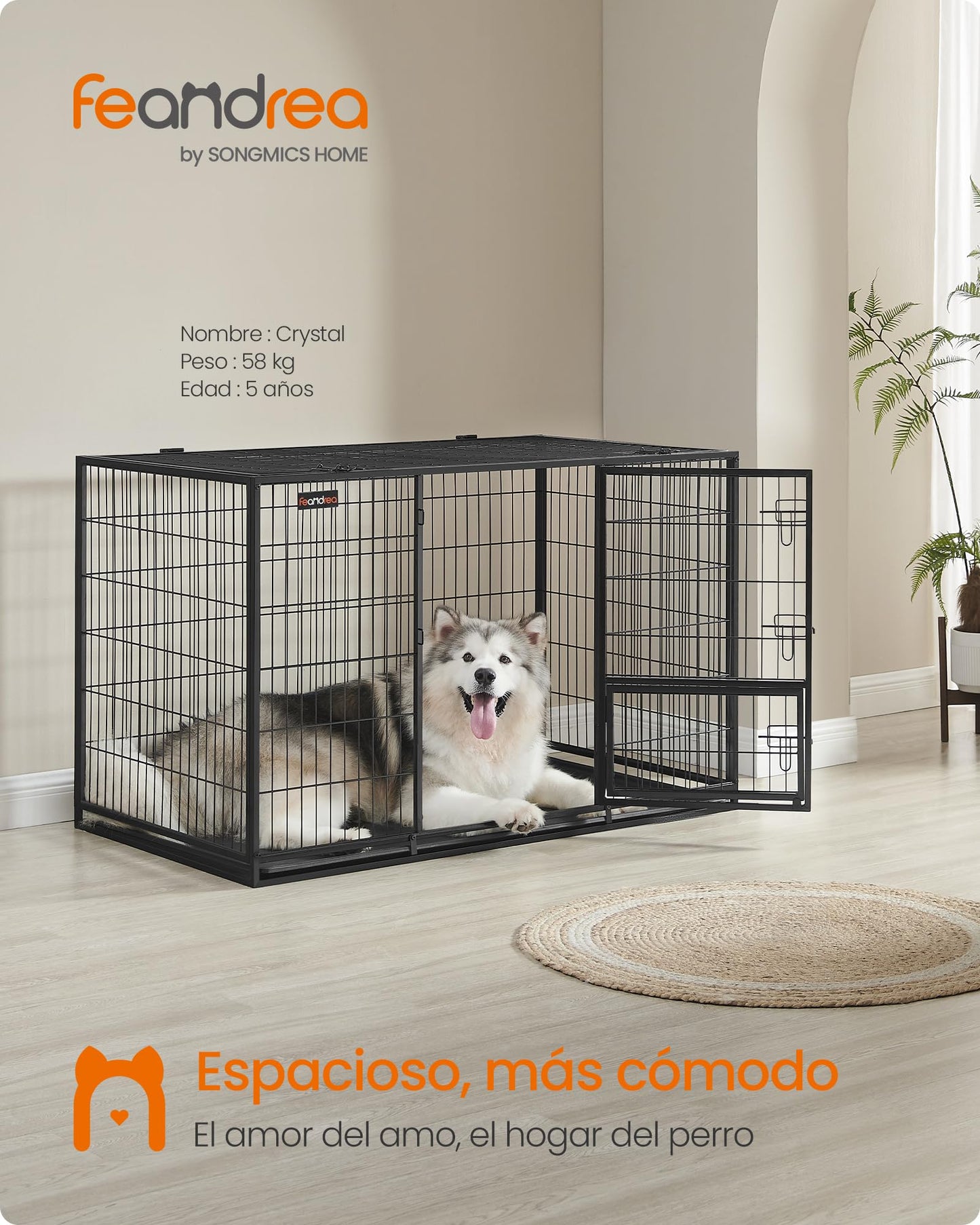 Hundebox XXL, schwarz, 139x79x87 cm