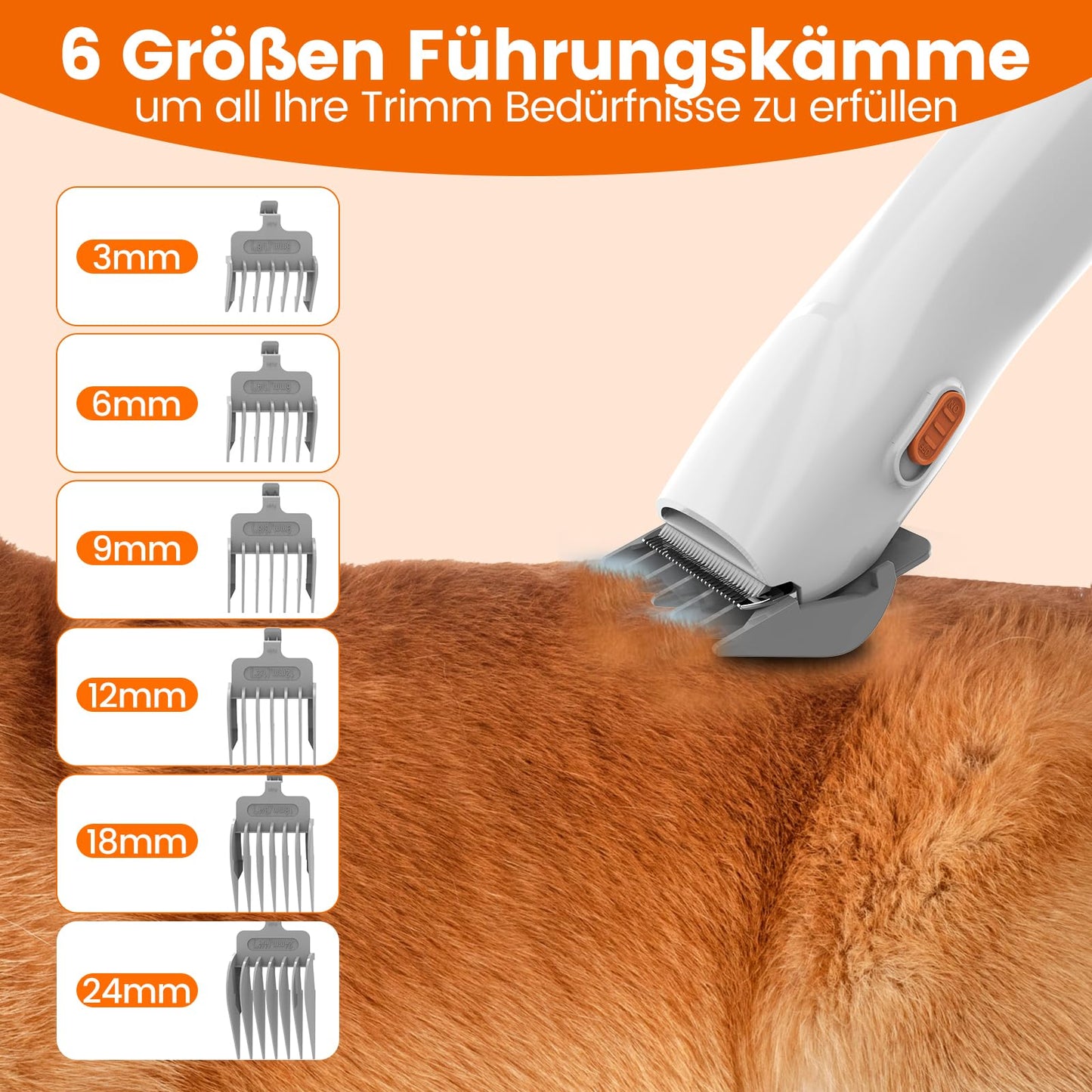 Hundefriseurset mit Staubsauger, 12000Pa, 4-teilig